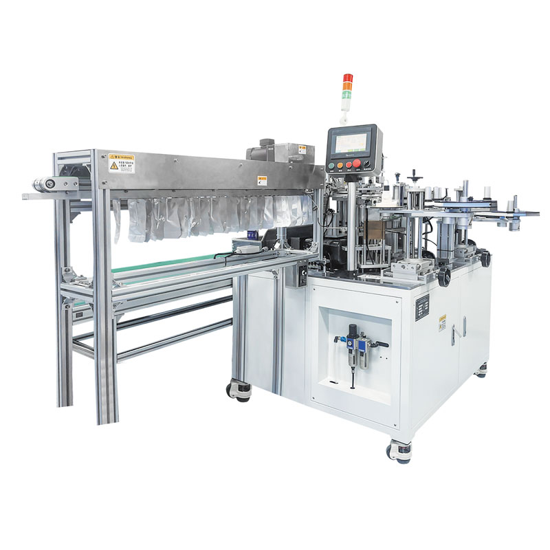 Automatic BOV bag taping and rolling machine