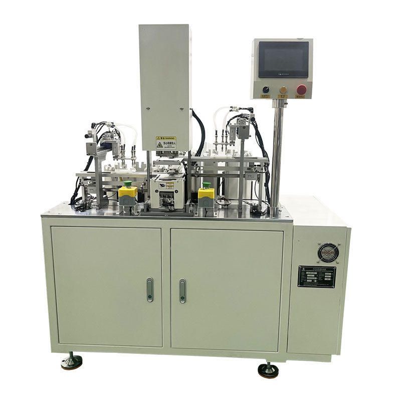 Semi-automatic bag handle assembling machine